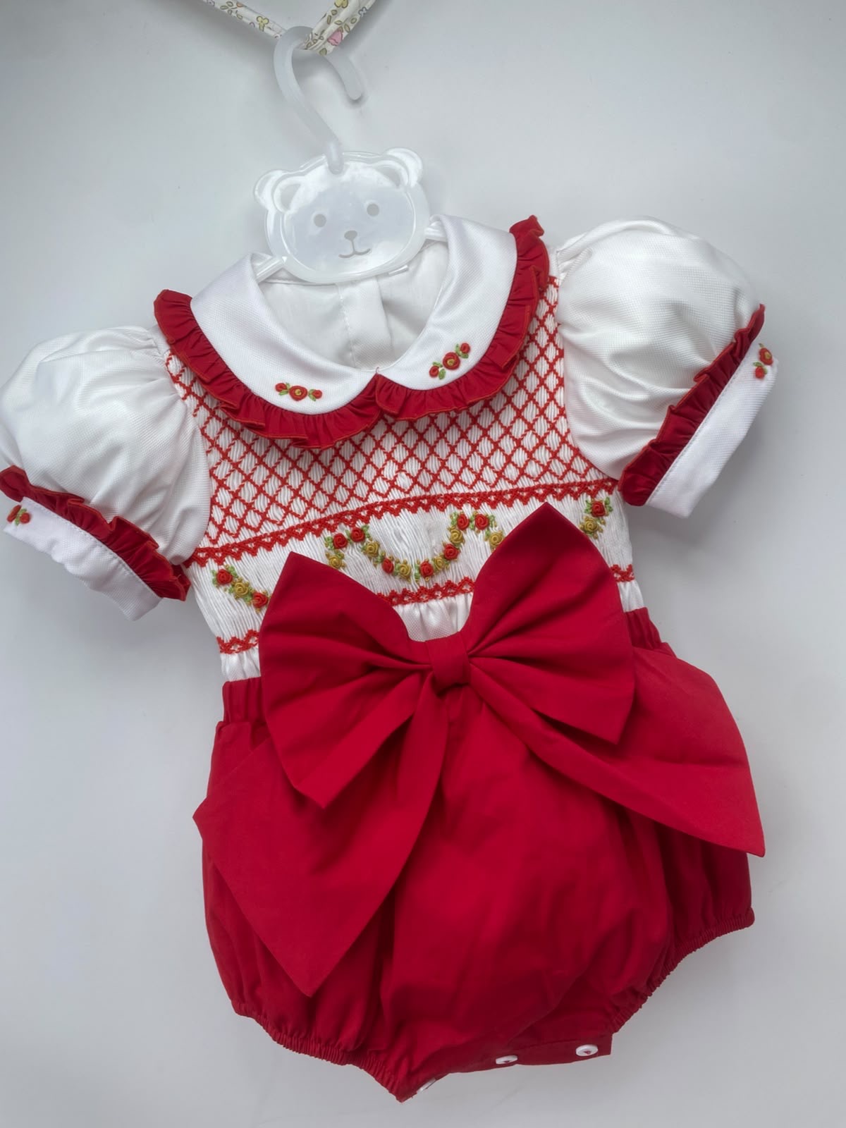 GIRLS ‘ROSE’ SMOCK ROMPER