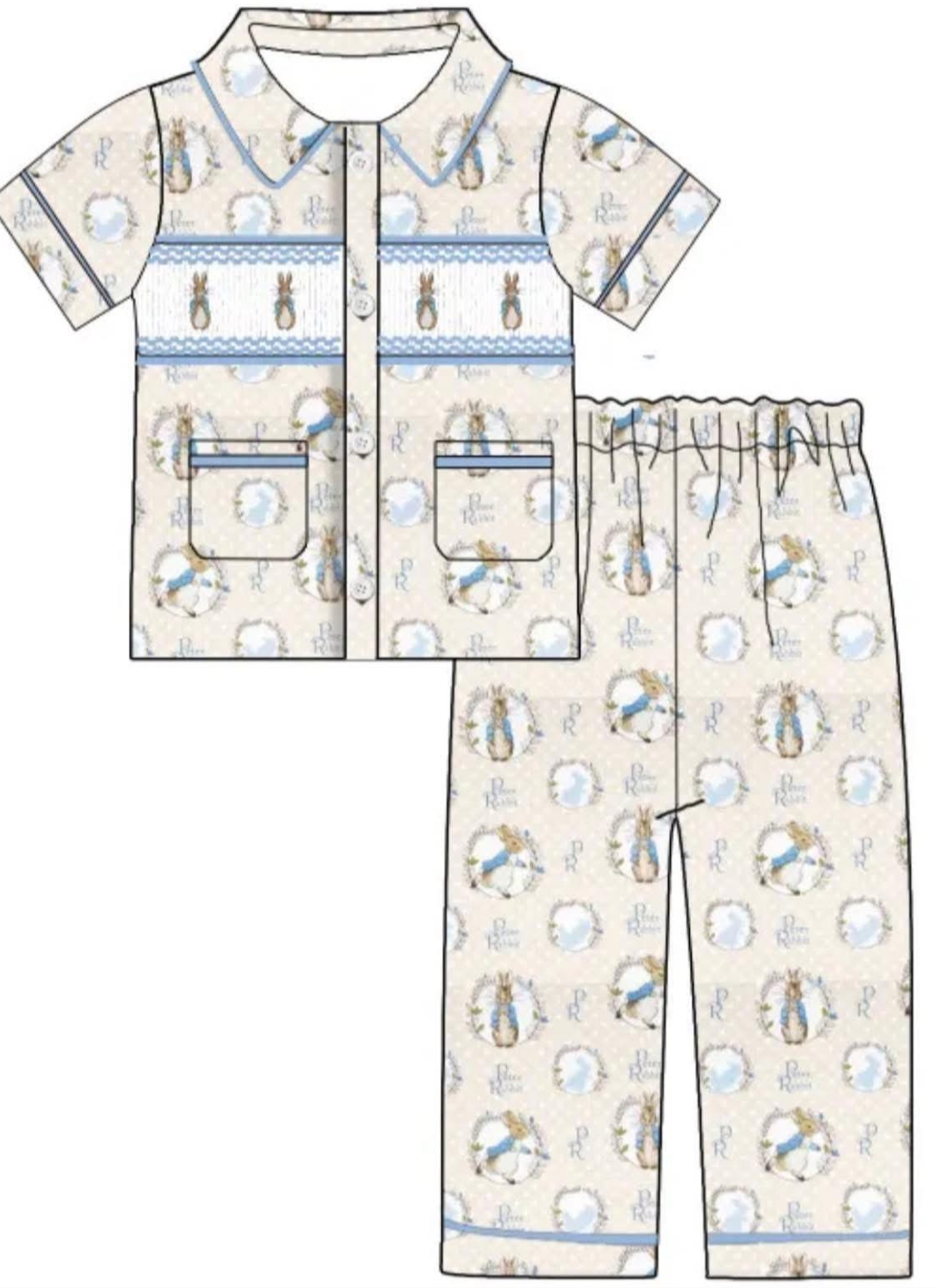 Boys Easter smock pyjamas pre order