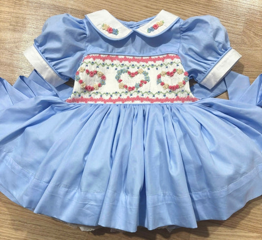 Blue heart smock dress