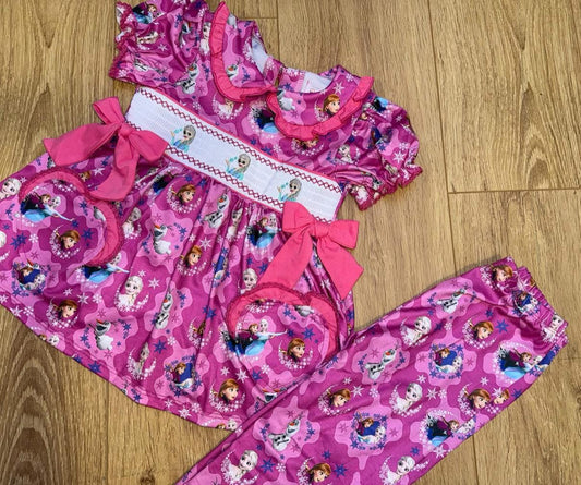 Girls Elsa Smock Pyjamas