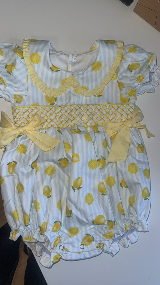 Girls Lemon Bubble Romper