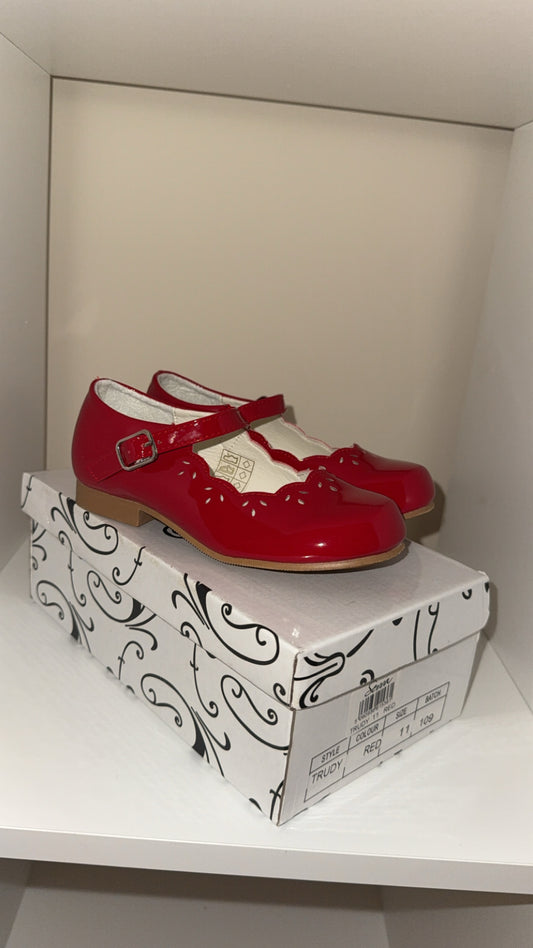 Girls red patent shoes
