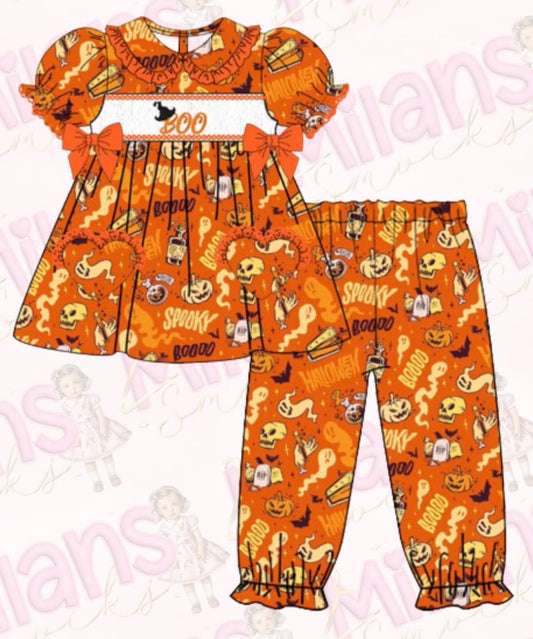 Girls Halloween smock pyjamas