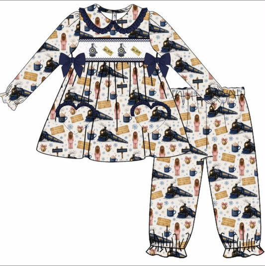 GIRLS POLAR EXPRESS CHRISTMAS SMOCK PYJAMAS (PREORDER)