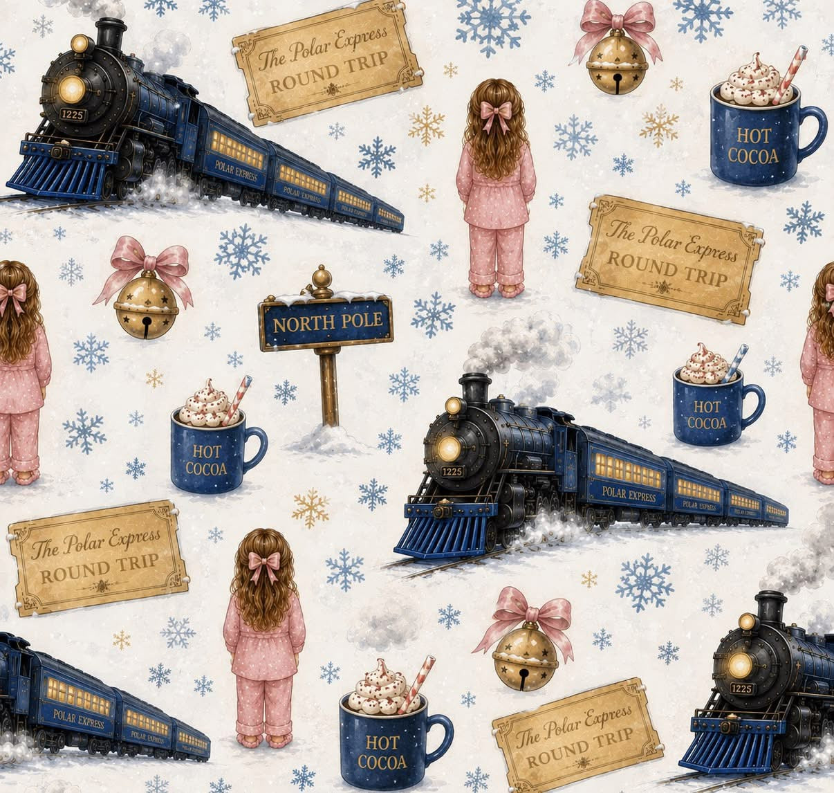 GIRLS POLAR EXPRESS CHRISTMAS SMOCK PYJAMAS (PREORDER)